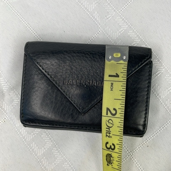 Balenciaga Papier Black Leather Compact Trifold Wallet Envelope Mini - Picture 15 of 15